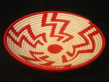 Red and White Geometric Plateau Basket