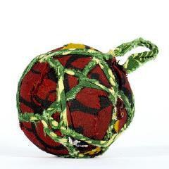 Red & Green Textile Ball Ornament