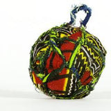 Red & Lime Textile Ball Ornament