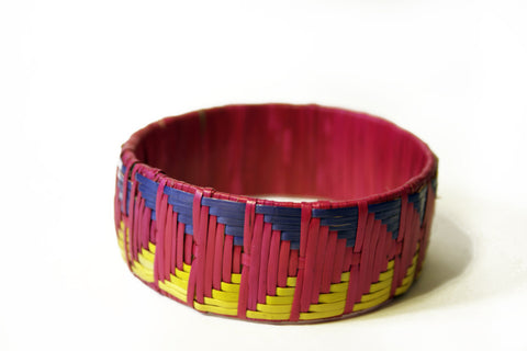 Imfumzo Bangle - Pink and Yellow Triangle