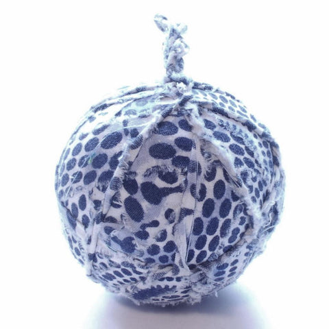 Indigo Blue Textile Ball Ornament