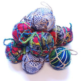 Indigo Blue Textile & Banana Ball Ornament