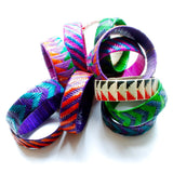 Imfumzo Bangles - Teal & Purple Diagonal