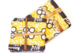 Set of 4 Wine Coasters - Yellow & Brown