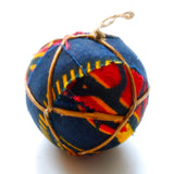 Red & Black Textile Ball Ornament