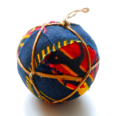 Red & Black Textile Ball Ornament