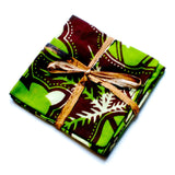 Set of 4 Wine Coasters - Green & Brown