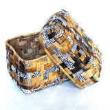 Banana and Textile Basket - Indigo Blue